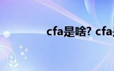 cfa是啥? cfa是什么意思啊 