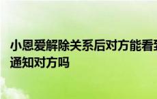 小恩爱解除关系后对方能看到聊天记录吗 小恩爱解除关系会通知对方吗 