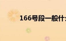 166号段一般什么人用 166号段 