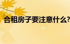 合租房子要注意什么? 合租房子要注意什么 