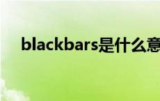 blackbars是什么意思 bars是什么意思 