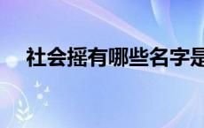 社会摇有哪些名字是什么 社会摇有哪些 