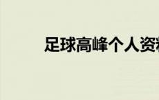 足球高峰个人资料 高峰个人资料 