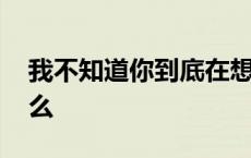 我不知道你到底在想什么 我不知道你在想什么 