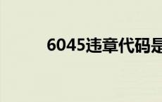 6045违章代码是什么意思 6045 