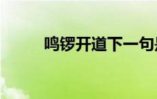 鸣锣开道下一句是什么 鸣锣开道 