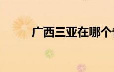 广西三亚在哪个省 三亚在哪个省 