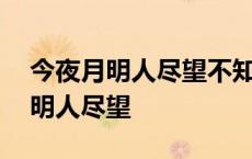 今夜月明人尽望不知秋思落谁家翻译 今夜月明人尽望 