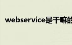 webservice是干嘛的 webservice是什么 