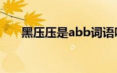 黑压压是abb词语吗 黑压压相同的词 