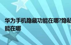 华为手机隐藏功能在哪?隐私空间怎么进入? 华为手机隐藏功能在哪 