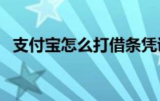 支付宝怎么打借条凭证 支付宝怎么打借条 