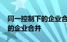 同一控制下的企业合并入账价值 同一控制下的企业合并 