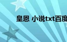 皇恩 小说txt百度网盘 皇恩百度云 