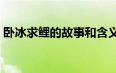 卧冰求鲤的故事和含义 卧冰求鲤的故事寓意 