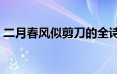 二月春风似剪刀的全诗作者 二月春风似剪刀 