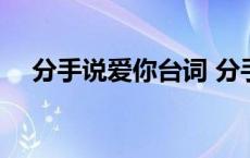 分手说爱你台词 分手说爱你大声说出来 