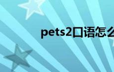 pets2口语怎么考 pets2口语 