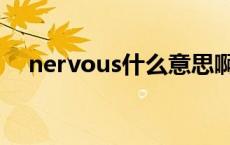 nervous什么意思啊 nervous什么意思 