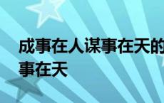 成事在人谋事在天的意思是什么 成事在人谋事在天 