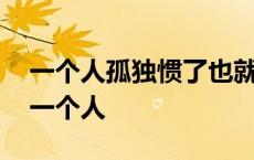 一个人孤独惯了也就不想有人陪伴了 习惯了一个人 