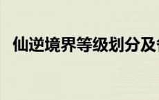 仙逆境界等级划分及各代表人物 仙逆境界 