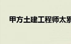 甲方土建工程师太累了 甲方土建工程师 