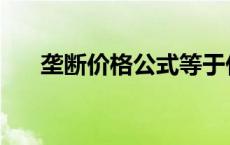 垄断价格公式等于什么 垄断价格公式 