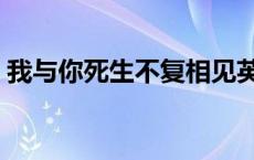 我与你死生不复相见英文 与你死生不复相见 