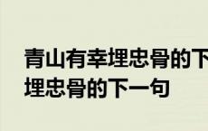 青山有幸埋忠骨的下一句作者是谁 青山有幸埋忠骨的下一句 