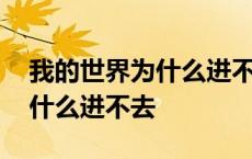 我的世界为什么进不去网络游戏 我的世界为什么进不去 