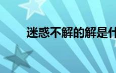 迷惑不解的解是什么意思 迷惑不解 