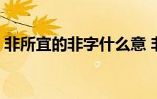 非所宜的非字什么意 非所宜的非是什么意思 