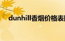 dunhill香烟价格表图 dunhill是什么烟 