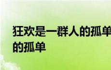 狂欢是一群人的孤单是什么歌 狂欢是一群人的孤单 