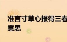 准言寸草心报得三春晖的意思 报得三春晖的意思 