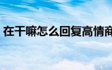 在干嘛怎么回复高情商 在干嘛怎么回复幽默 