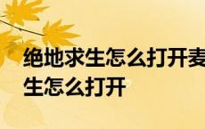 绝地求生怎么打开麦克风和队友交流 绝地求生怎么打开 