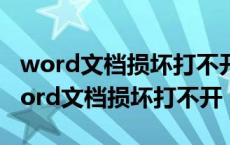 word文档损坏打不开怎么修复用什么软件 word文档损坏打不开 