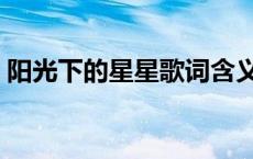 阳光下的星星歌词含义是什么 阳光下的星星 