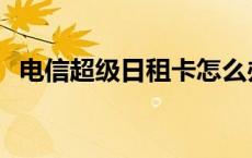 电信超级日租卡怎么办理 电信超级日租卡 