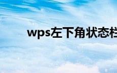 wps左下角状态栏设置 状态栏设置 