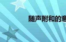 随声附和的意思 乃的意思 