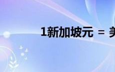 1新加坡元 = 美元 1新加坡元 