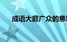 成语大庭广众的意思 大庭广众的意思 