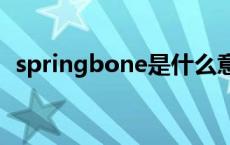 springbone是什么意思 bone是什么意思 