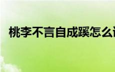 桃李不言自成蹊怎么读 桃李无言下自成蹊 