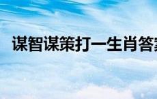 谋智谋策打一生肖答案 谋智谋策打一生肖 