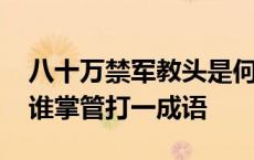 八十万禁军教头是何人打一成语 八十万禁军谁掌管打一成语 