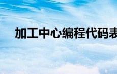 加工中心编程代码表 加工中心编程代码 